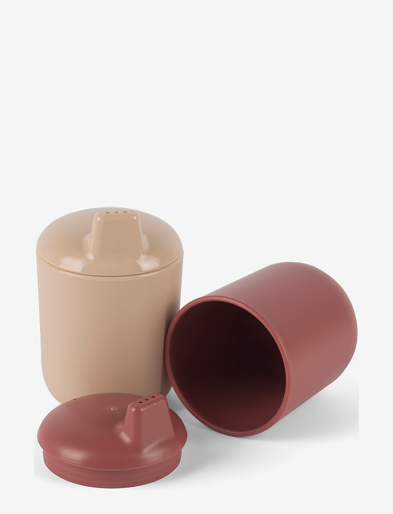 Dantoy - TINY BIOBASED SIPPY CUPS - sutteflasker - nude and ruby red - 0