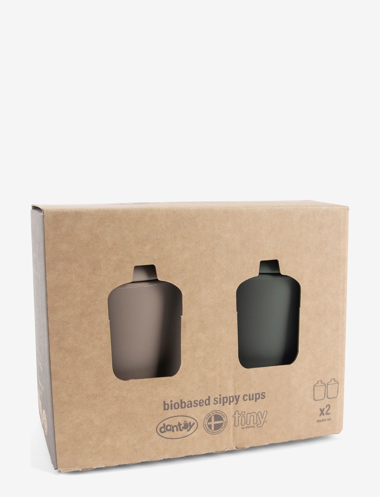 Dantoy - TINY BIOBASED SIPPY CUPS - sutteflasker - olive and grey - 1