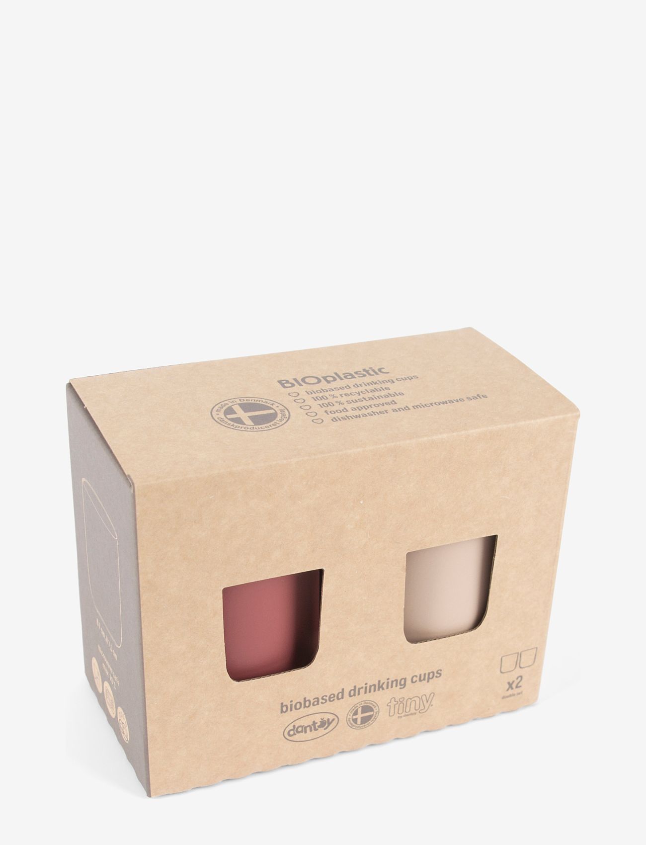 Dantoy - TINY BIOBASED DRINKING CUPS - alhaisimmat hinnat - nude and ruby red - 1
