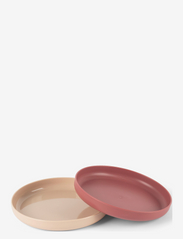 Dantoy - TINY BIOBASE DINNER PLATE SET - laveste priser - nude and ruby red - 0