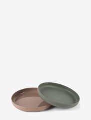 TINY BIOBASE DINNER PLATE SET - OLIVE AND GREY