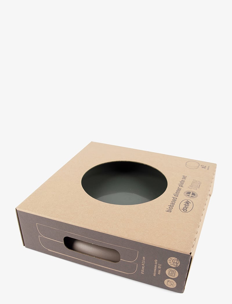 Dantoy - TINY BIOBASE DINNER PLATE SET - olive and grey - 1