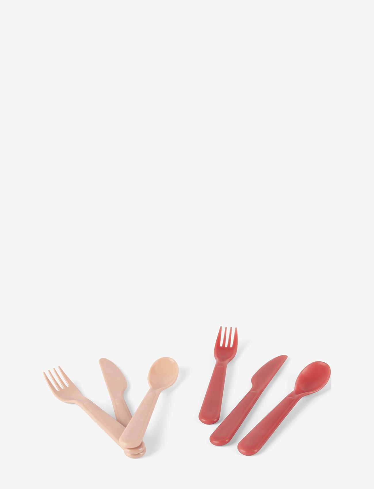 Dantoy - TINY BIOBASED CUTLERY SET - laveste priser - nude and ruby red - 0