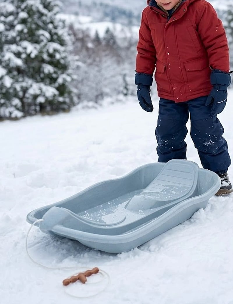 Dantoy - BIO BOBSLED W/O BRAKES DUSTY BLUE 79 CM - winter toys - blue - 3