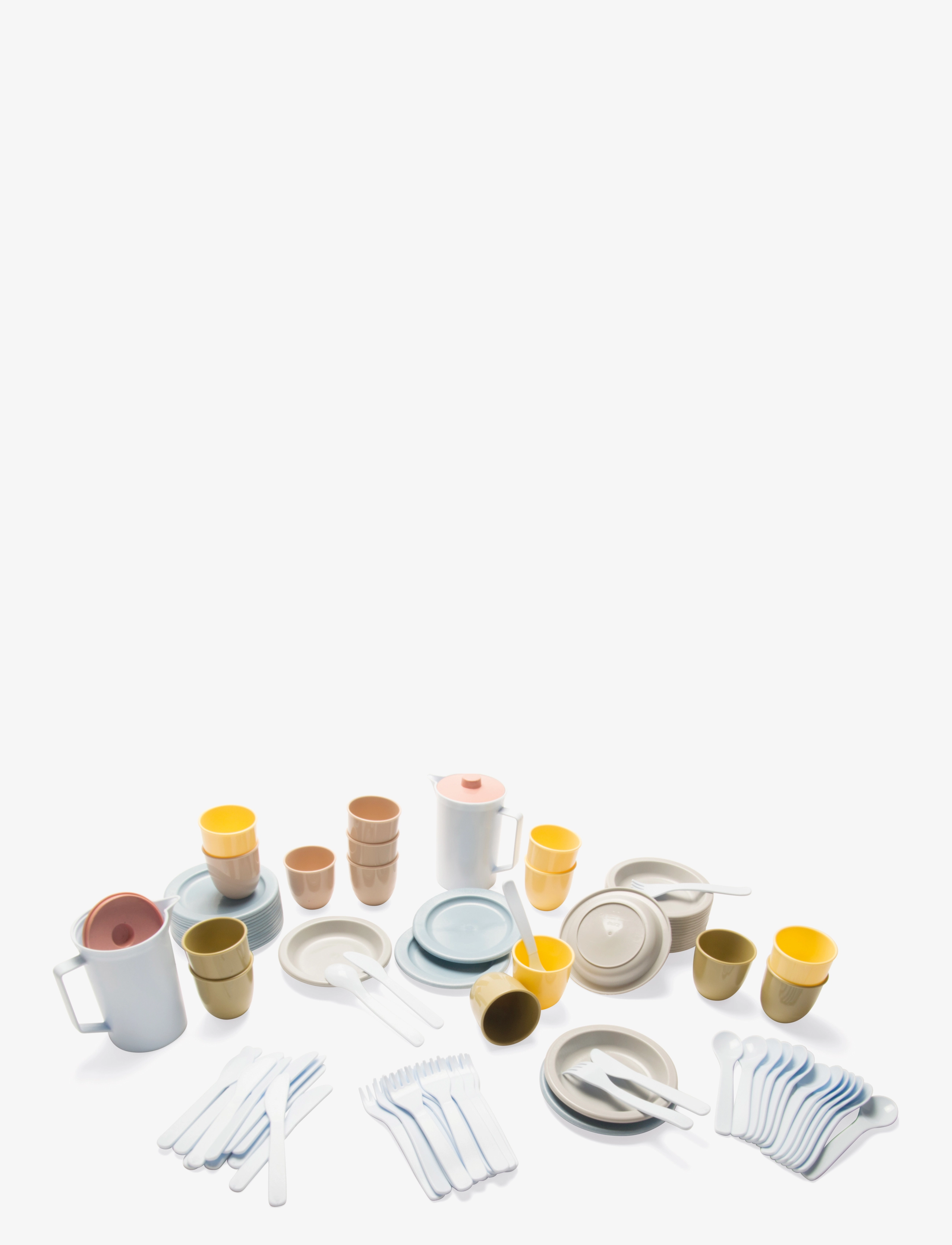 Dantoy TINY BIO LUNCH SET 94 PC +1YEAR - Udelegetøj - DUSTY-BLUE, ARMY-GREEN, DUSTY-PINK, DUSTY-YELLOW, GREY / multi