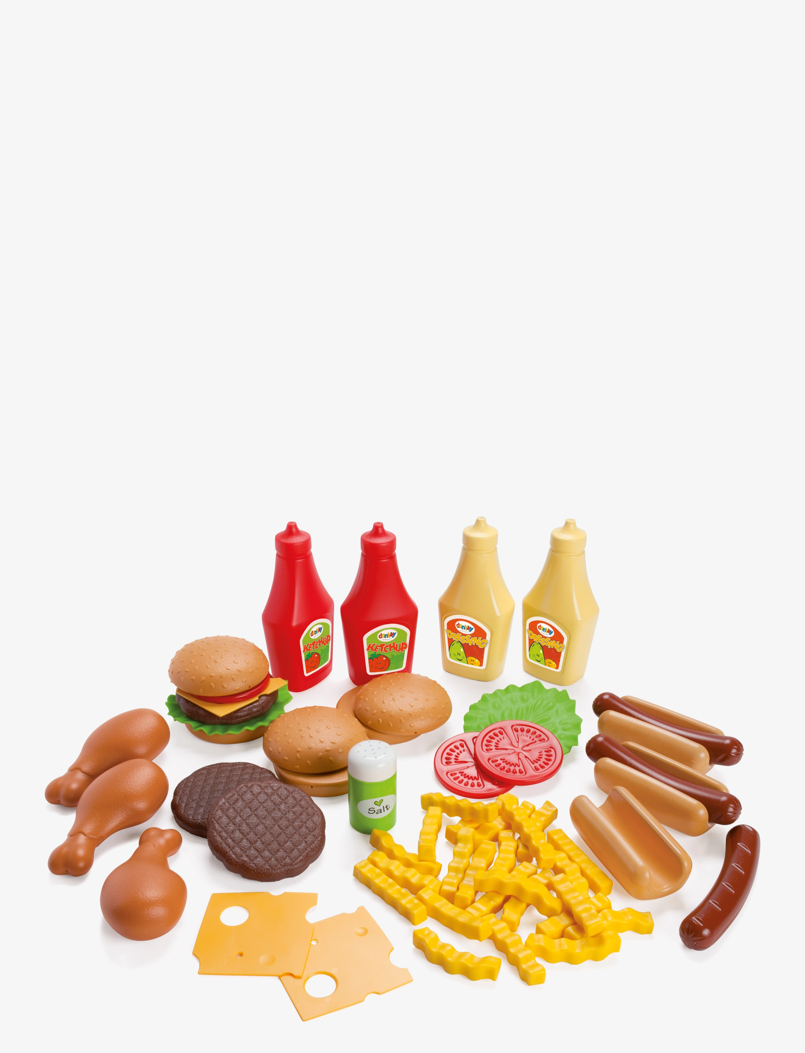 DANTOY Bbq Playfood-56 Pcs Ctn. Patterned - 38X 23X 9CM - Kinder