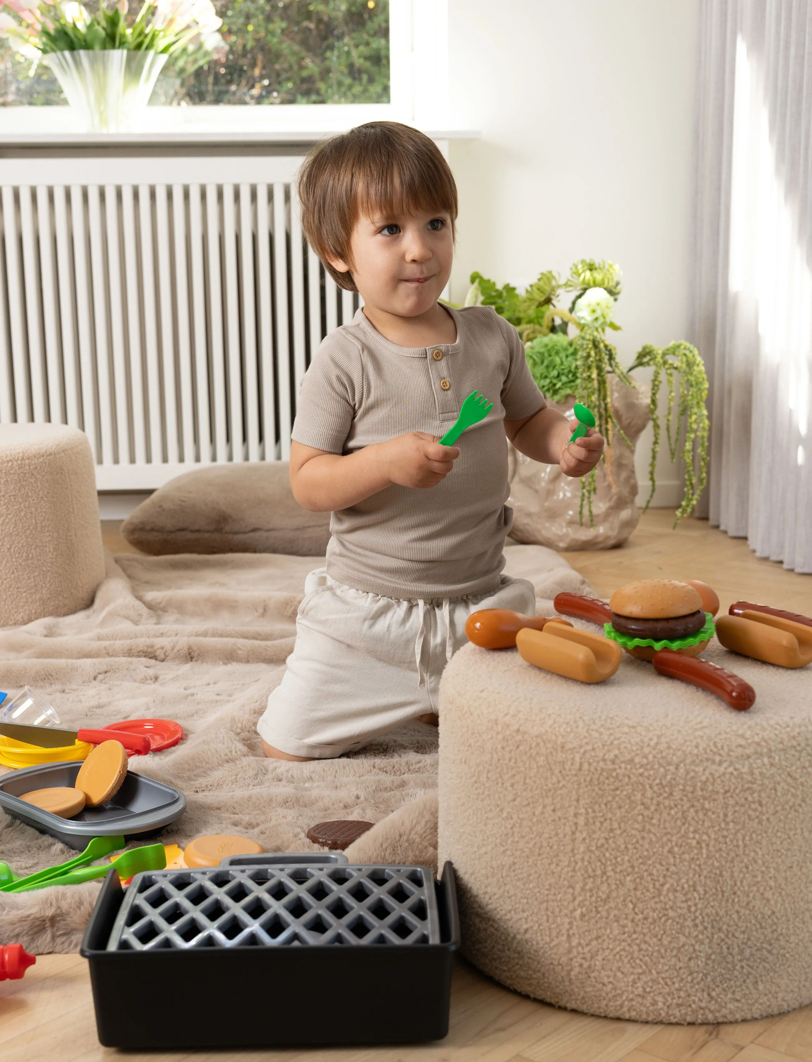 Dantoy - BBQ PLAYFOOD-56 PCS CTN. - leikfangamatur & kökur - red, brown, yellow, green, white - 3