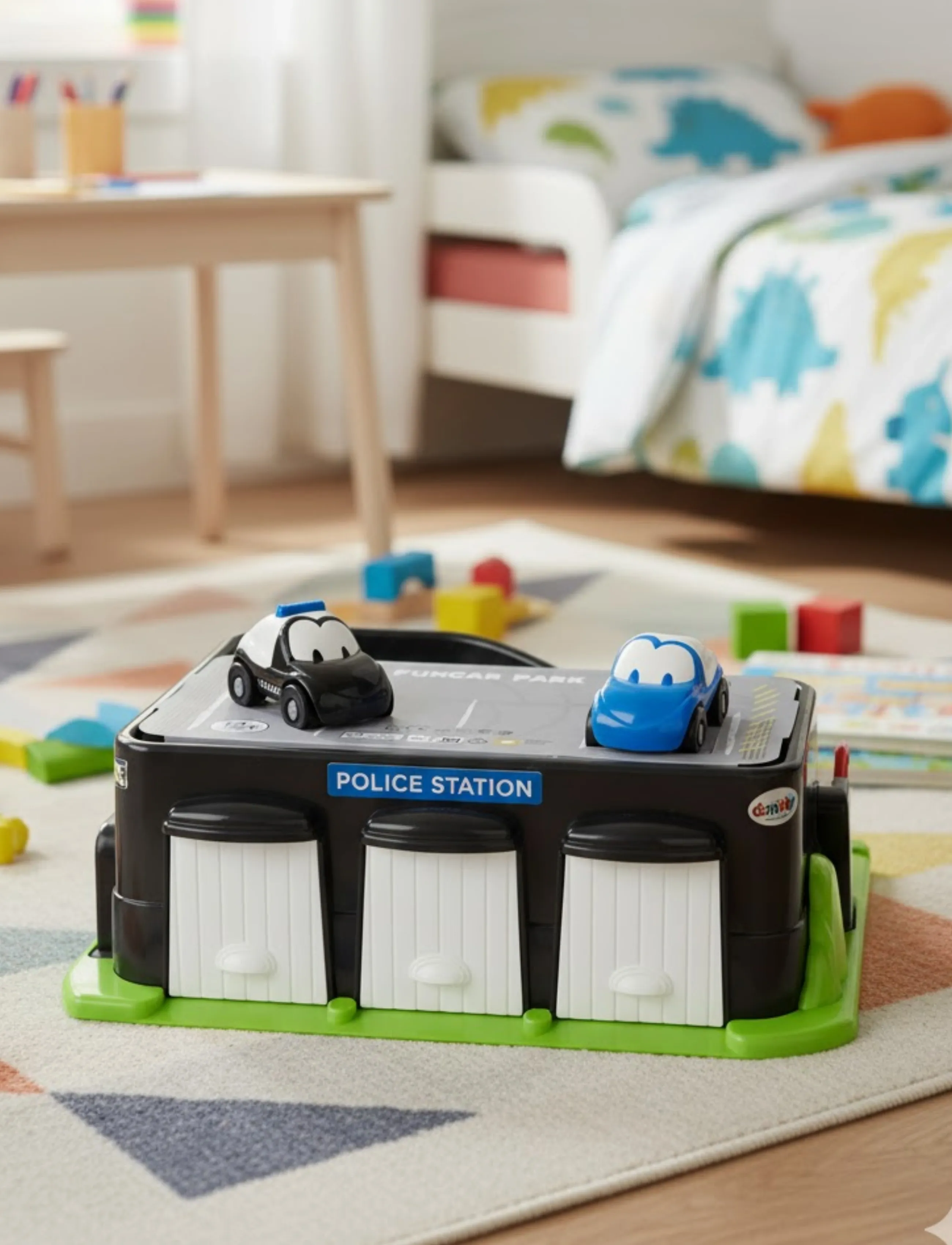 Dantoy Classic Funcars Police Station, One Size, Multi/patterned, Legetøjsbiler > Politibiler, Børn