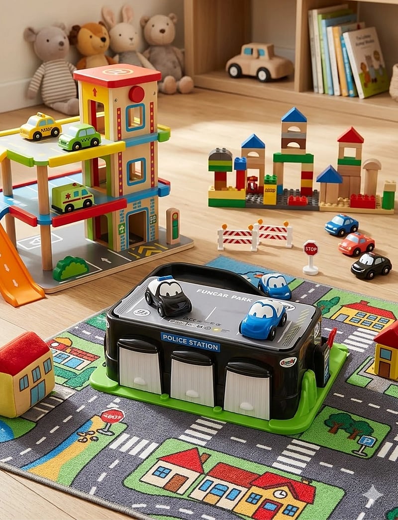 Dantoy - CLASSIC FUNCARS POLICE STATION - legetøjsbiler - black, blue, blue transparent, gray cool, green, red, white - 3