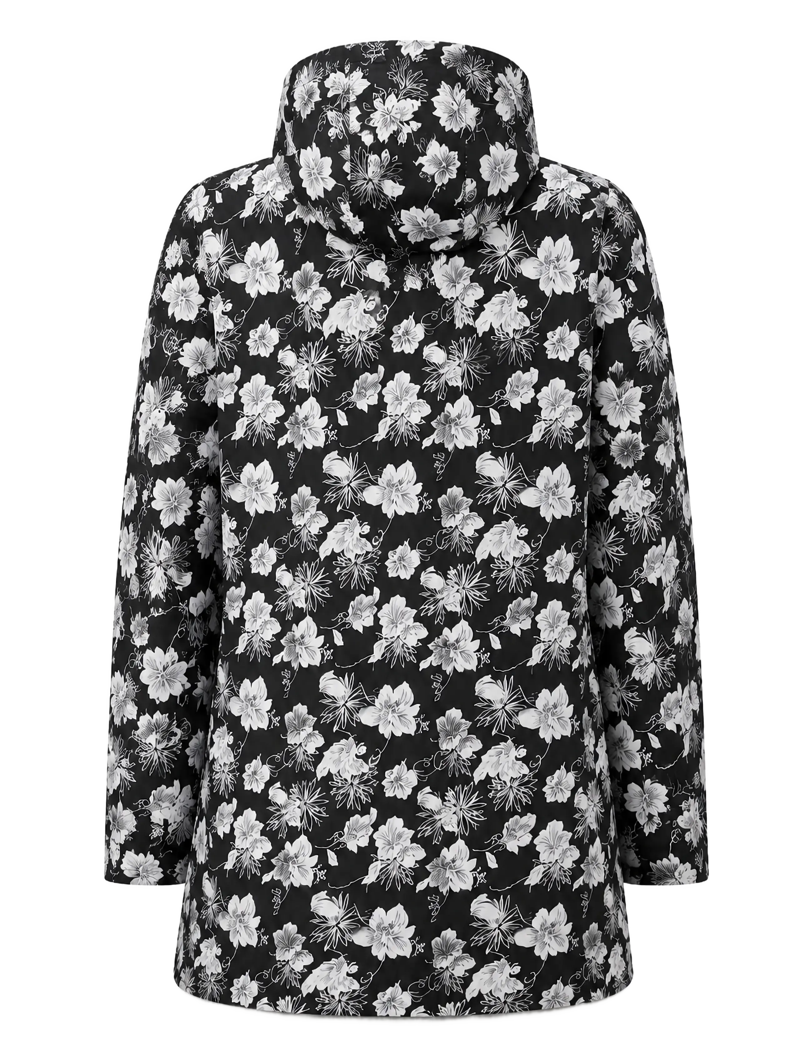 Danwear - Allie - overtøj - 09 black with flowers - 2