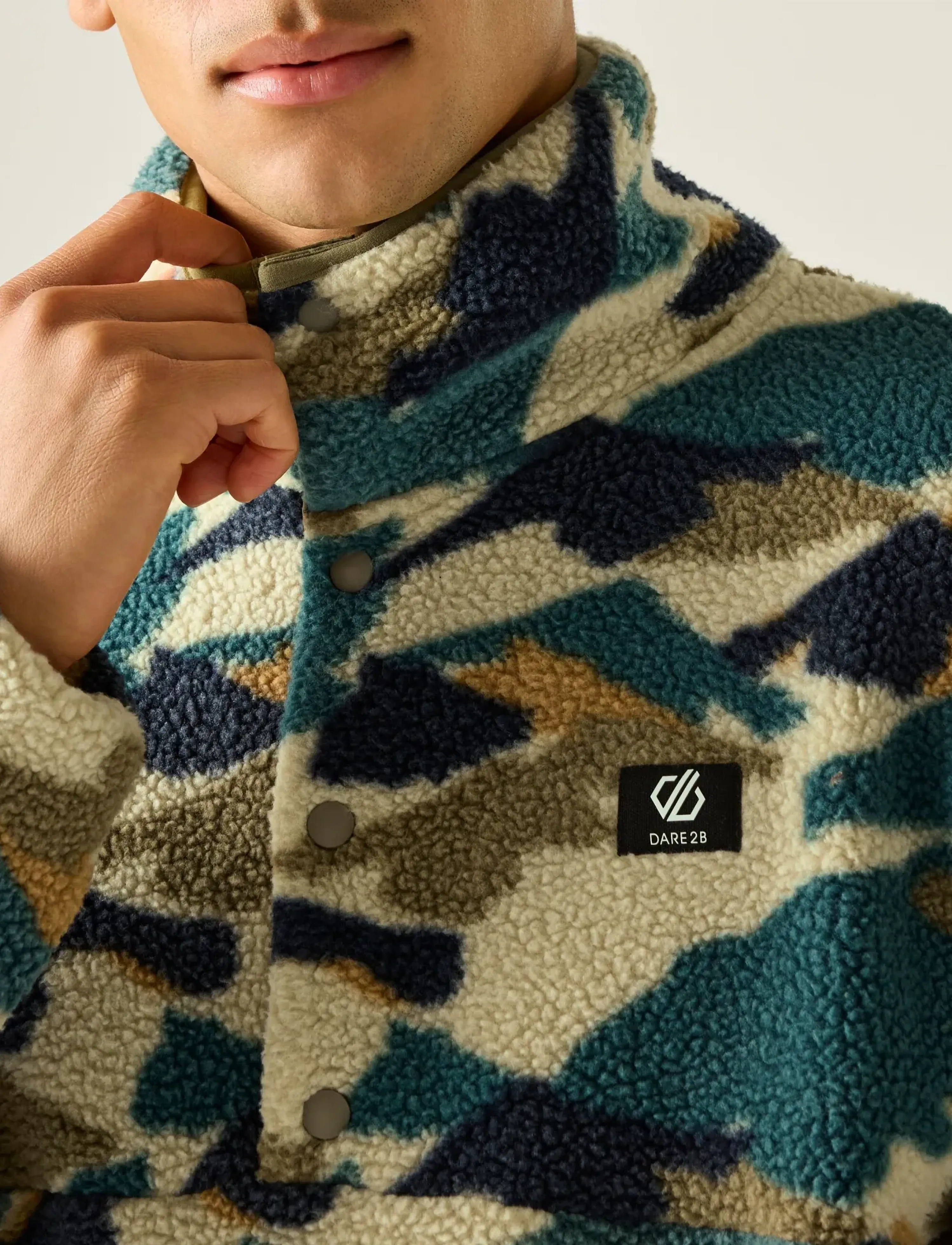 Dare2b MensPrintFleece - Riided - MEDMNTPRNT / green