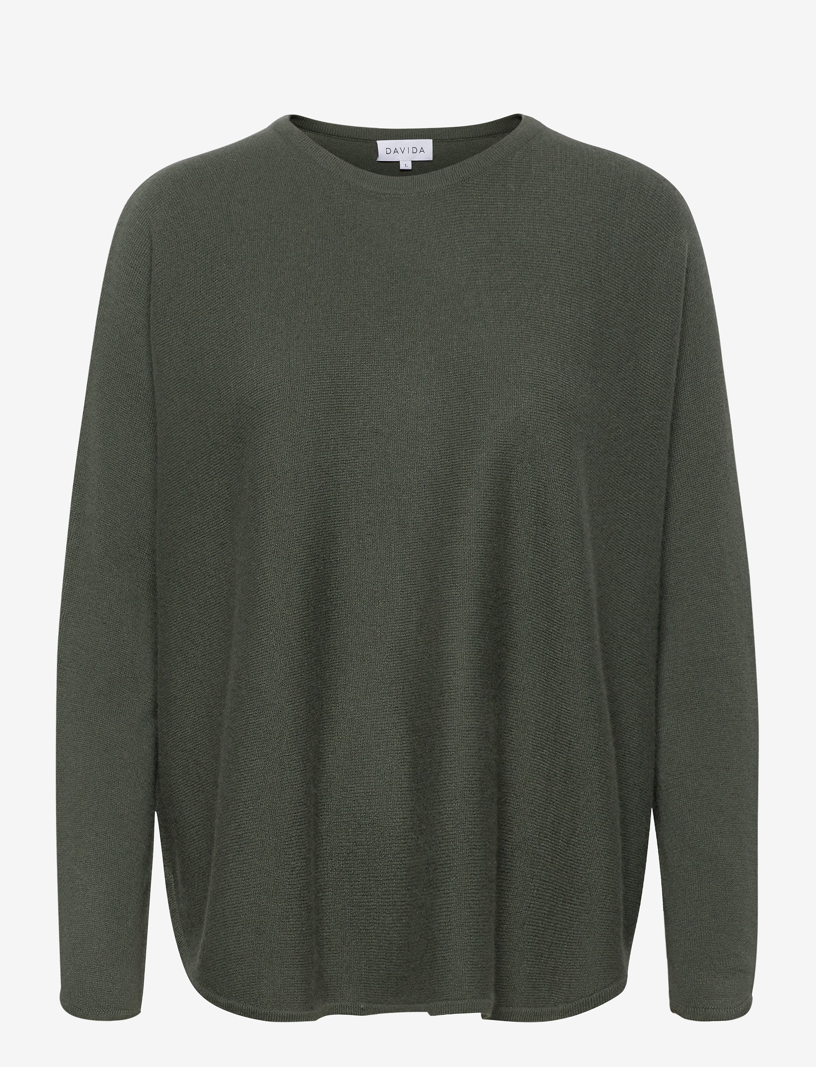DAVIDA CASHMERE Curved Pullover Grün - S - Damen