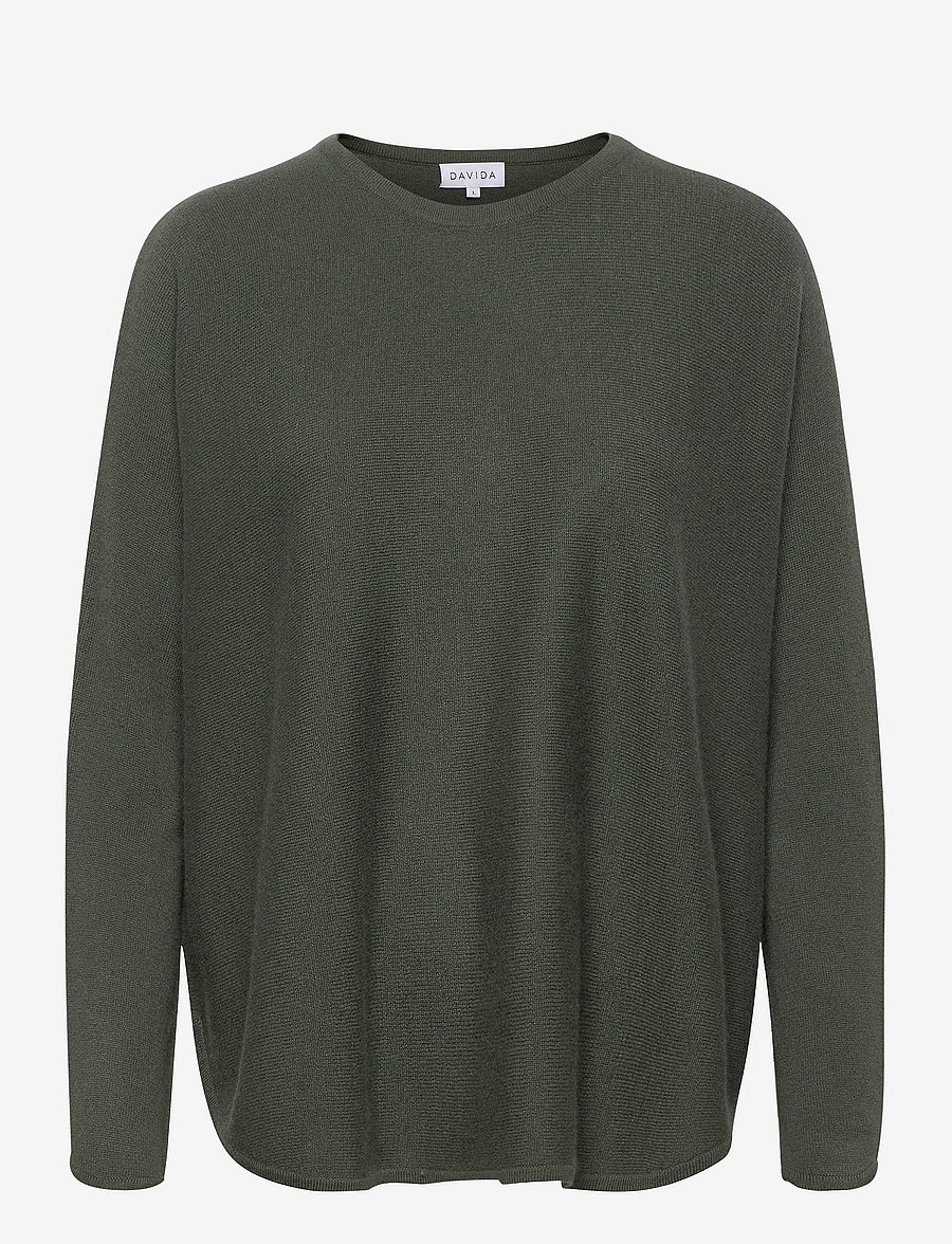 Davida Cashmere - curved sweater - kašmiir - army green - 1