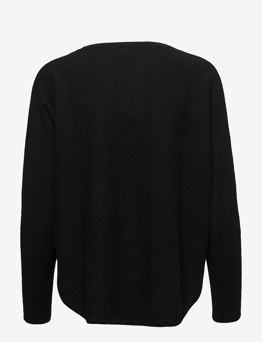 Davida Cashmere - curved sweater - kašmiir - black - 2