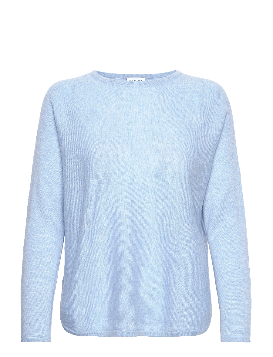 Davida Cashmere - curved sweater - cashmere - blue fog - 1