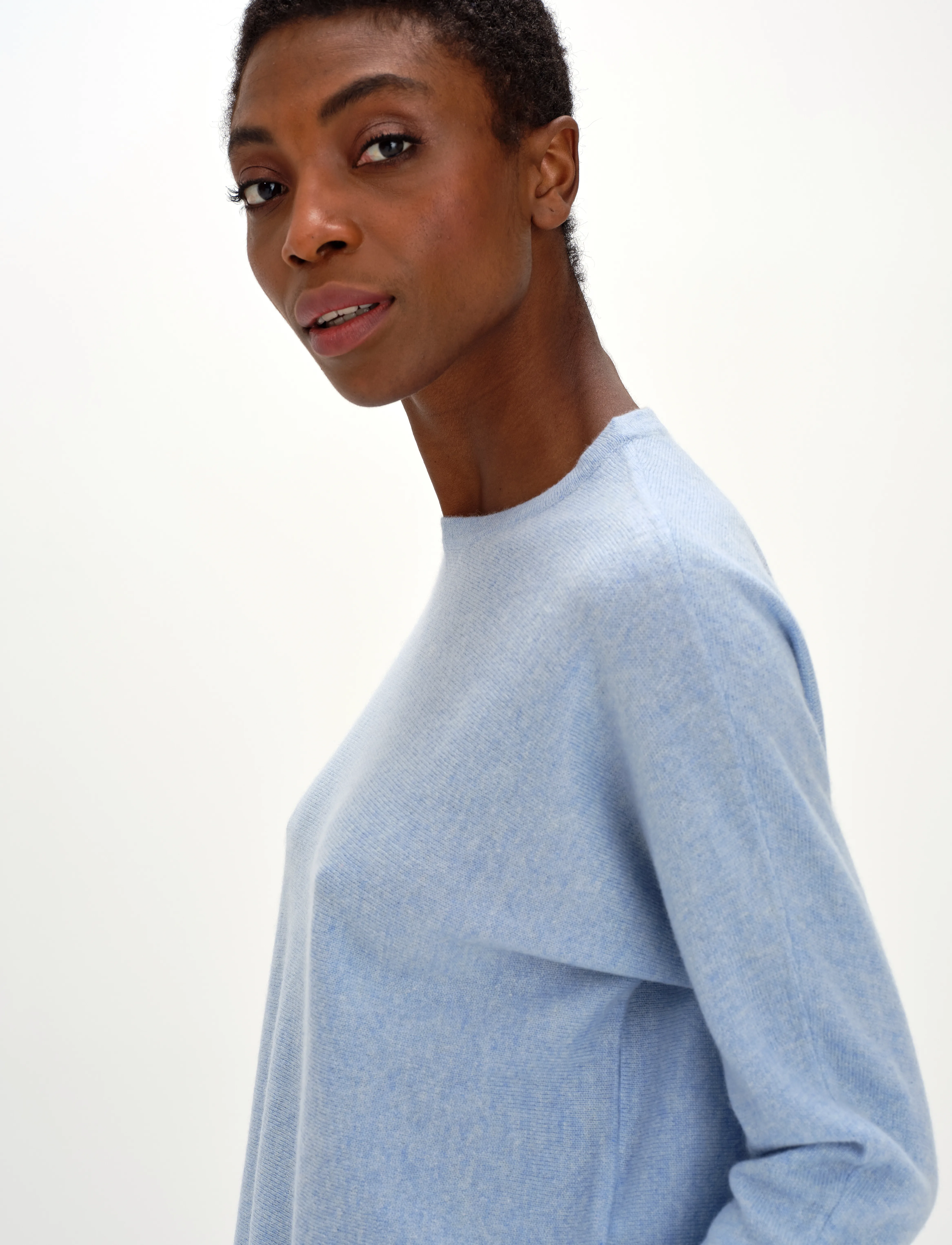 Davida Cashmere Curved Sweater, XS, Knitwear, Blau - Jumpers, Frauen