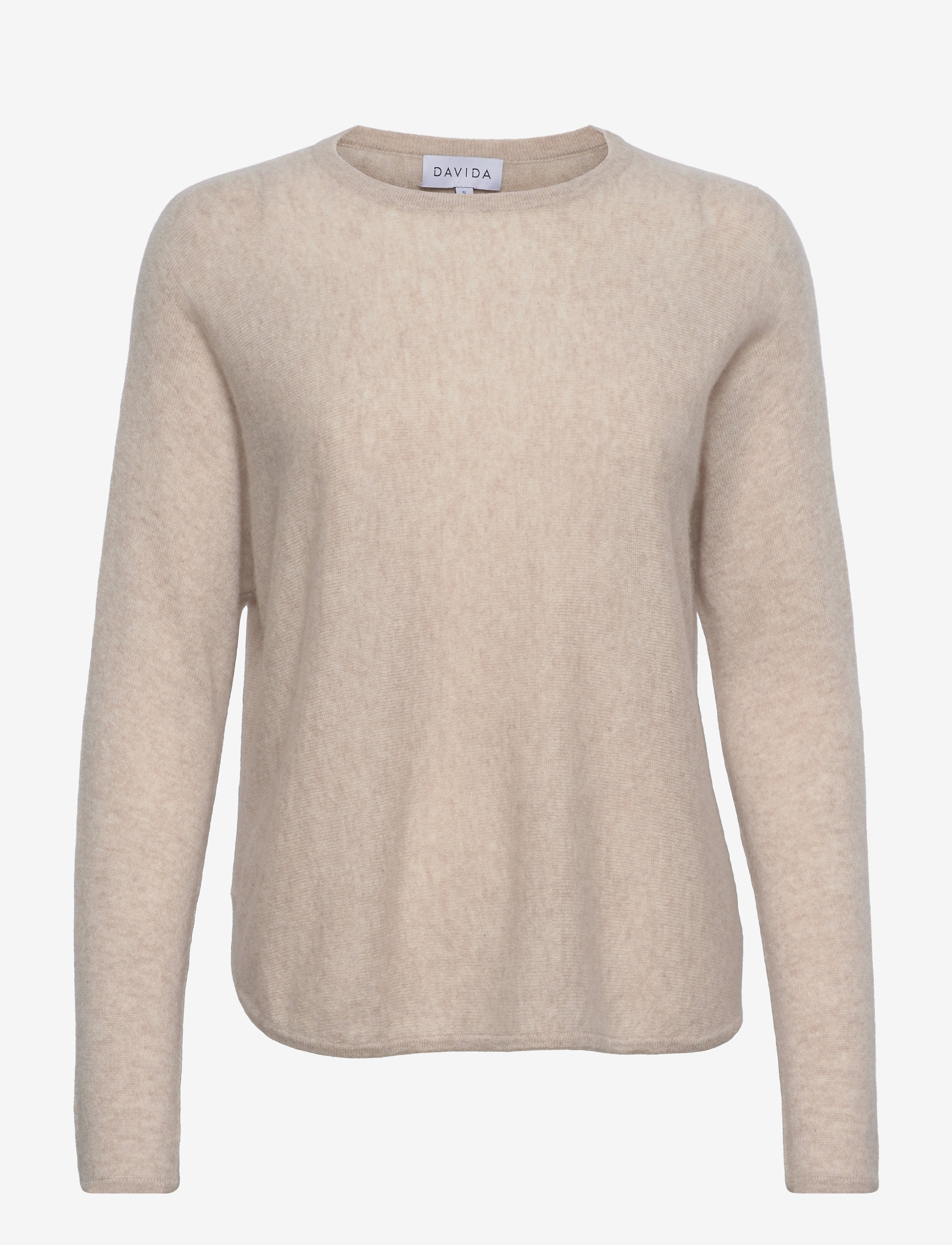 Davida Cashmere Curved Sweater - Davida Cashmere - LIGHT BEIGE / beige