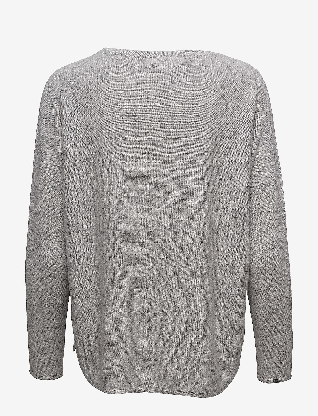 Davida Cashmere - Curved Sweater - trøjer - light grey - 2