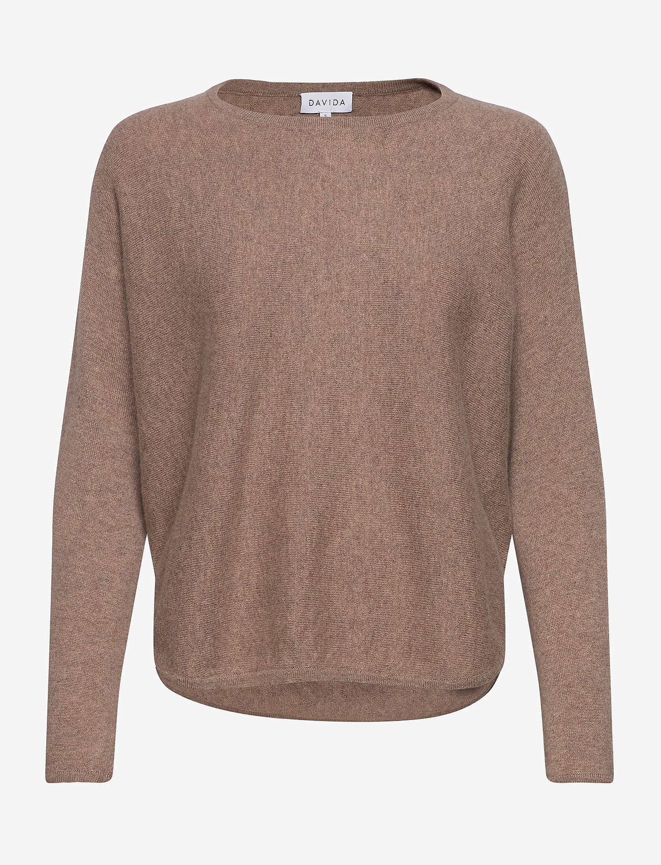 Davida Cashmere - Curved Sweater - jumpers - mink - 0