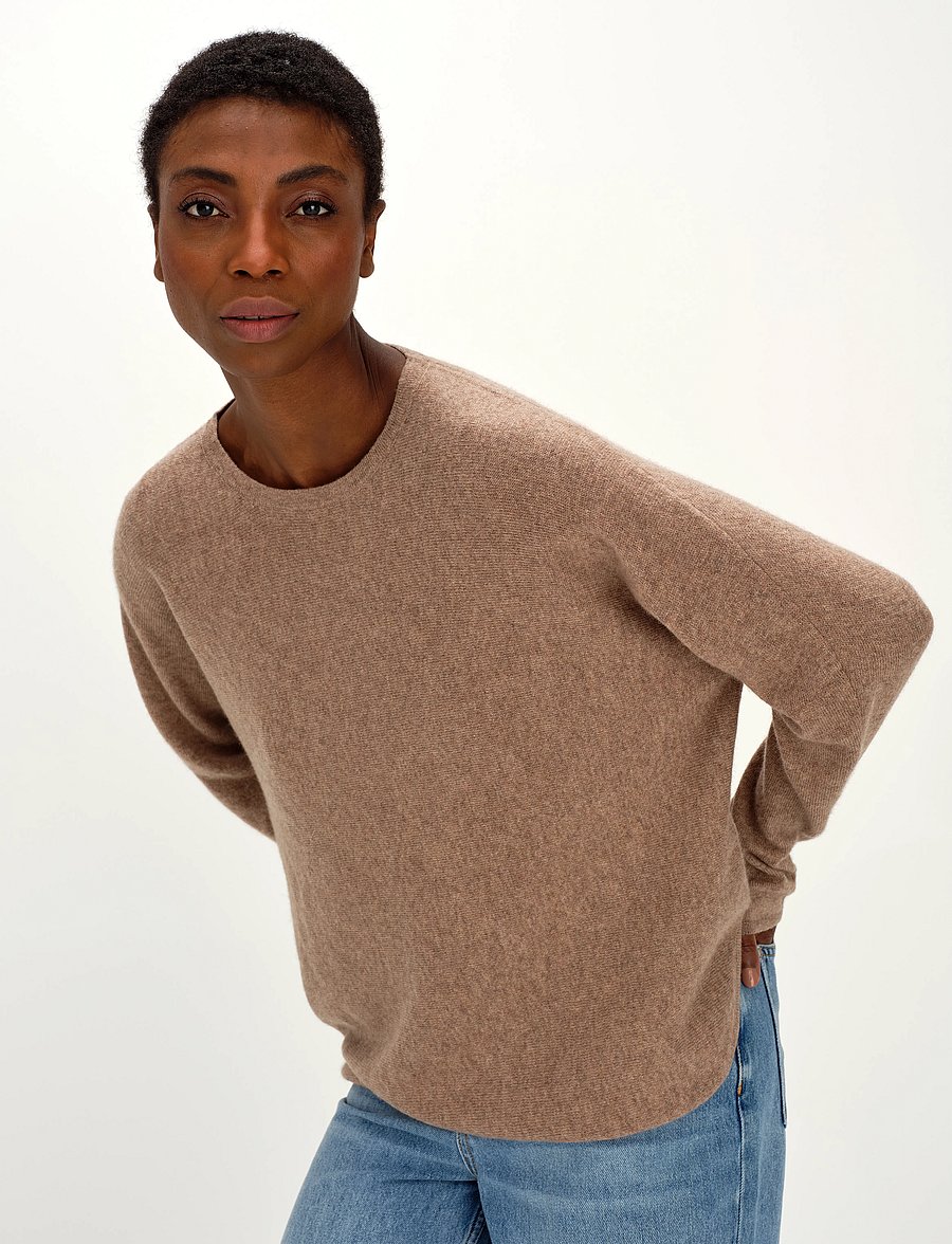 Davida Cashmere - curved sweater - kašmiir - mink - 0