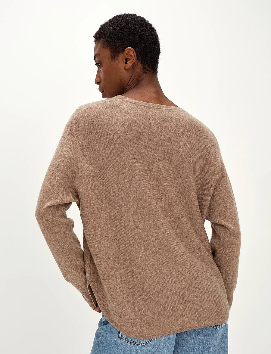 Davida Cashmere - curved sweater - kašmiir - mink - 3