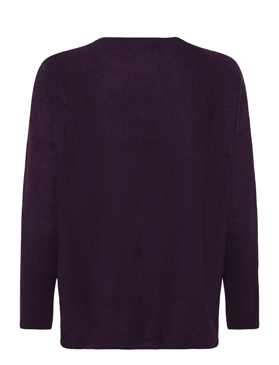 Davida Cashmere - curved sweater - cashmere - plum - 1