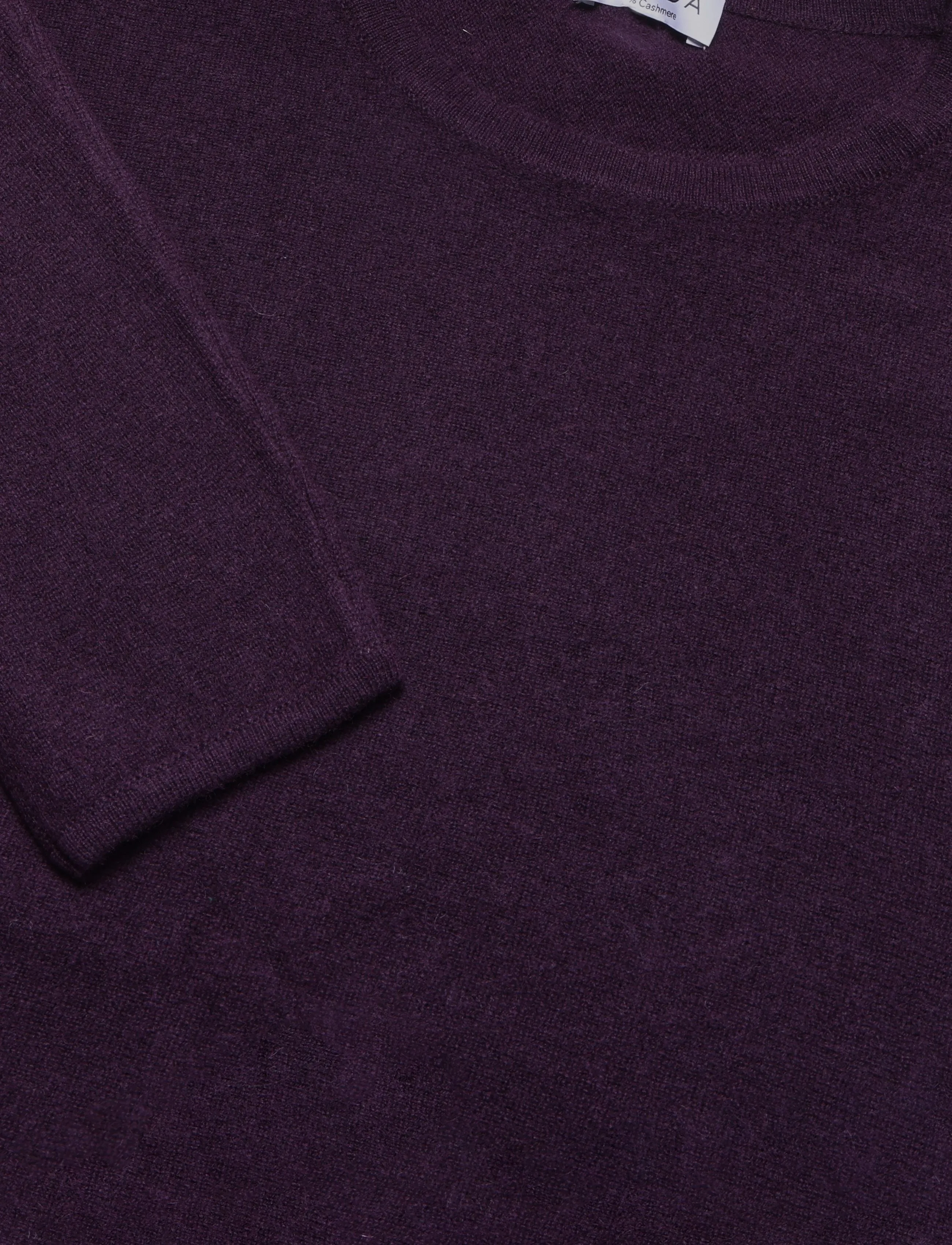 Davida Cashmere - curved sweater - cashmere - plum - 2