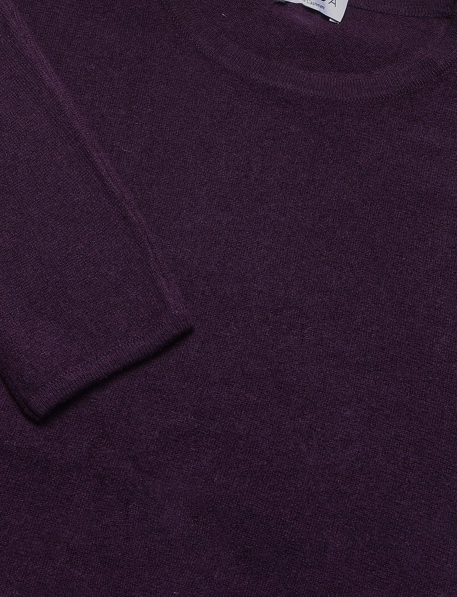 Davida Cashmere - curved sweater - cashmere - plum - 2