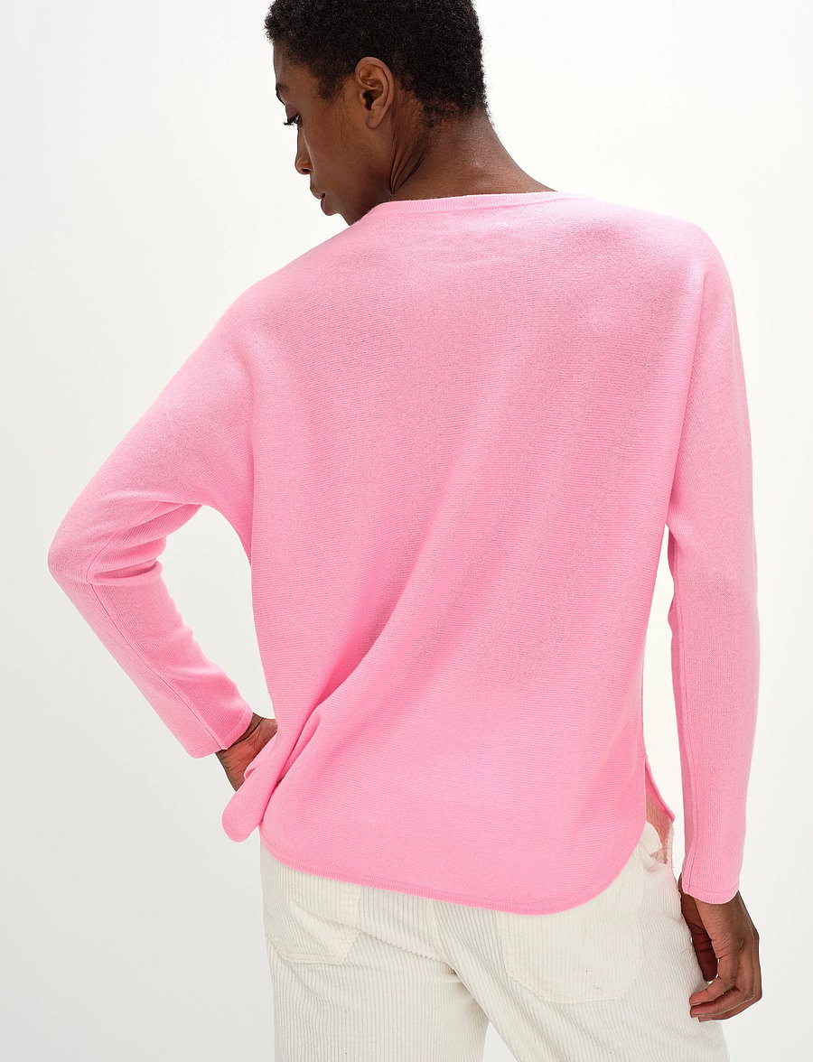 Davida Cashmere - curved sweater - kašmiir - strong pink - 3