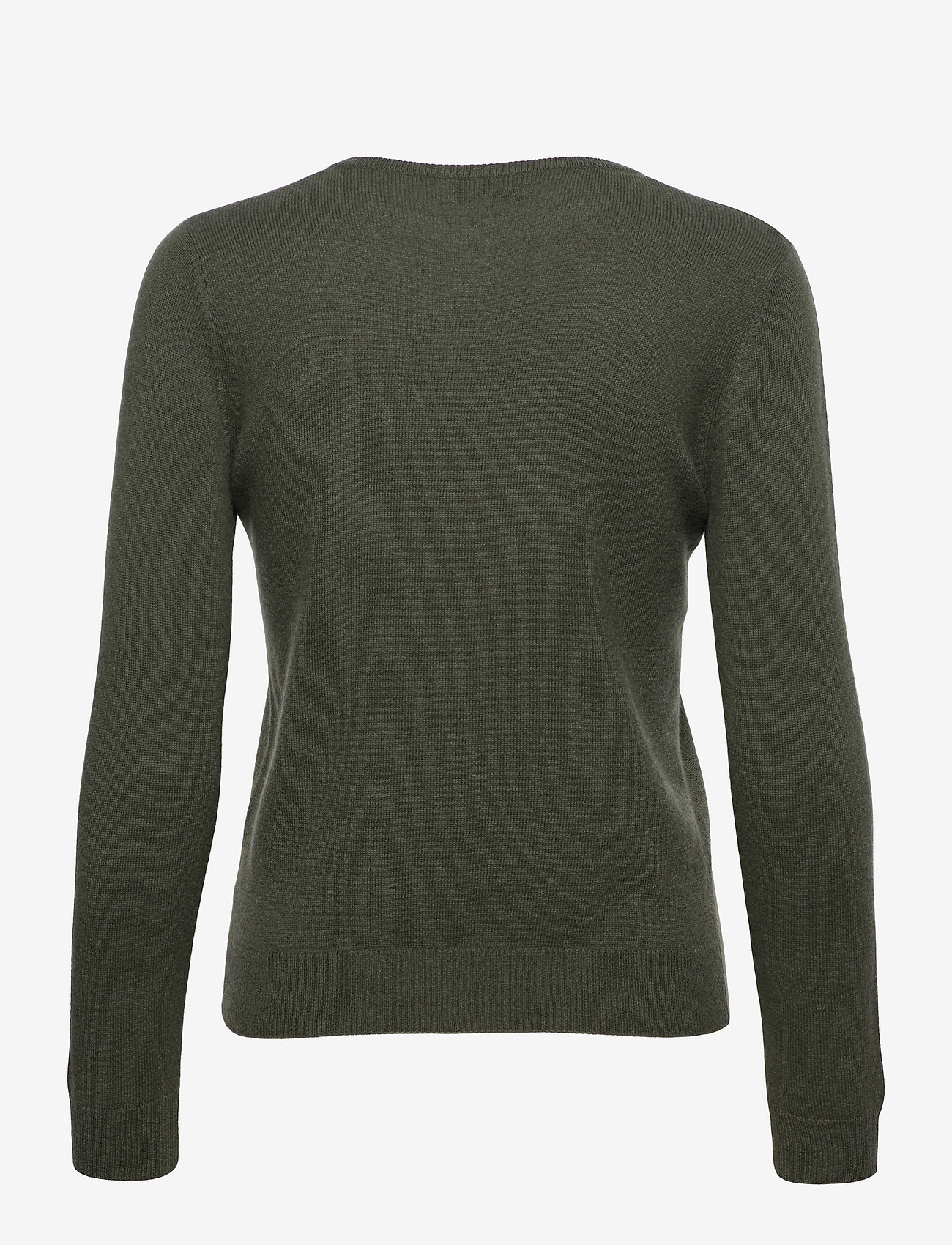 Davida Cashmere - Basic O-neck Sweater - džemperiai - army green - 1