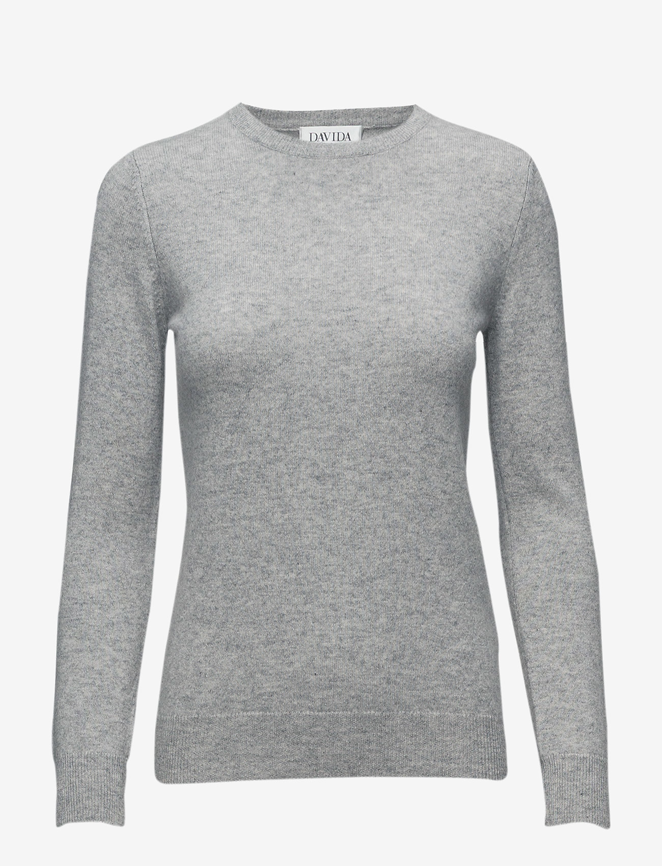 Davida Cashmere - Basic O-neck Sweater - trøjer - light grey - 0