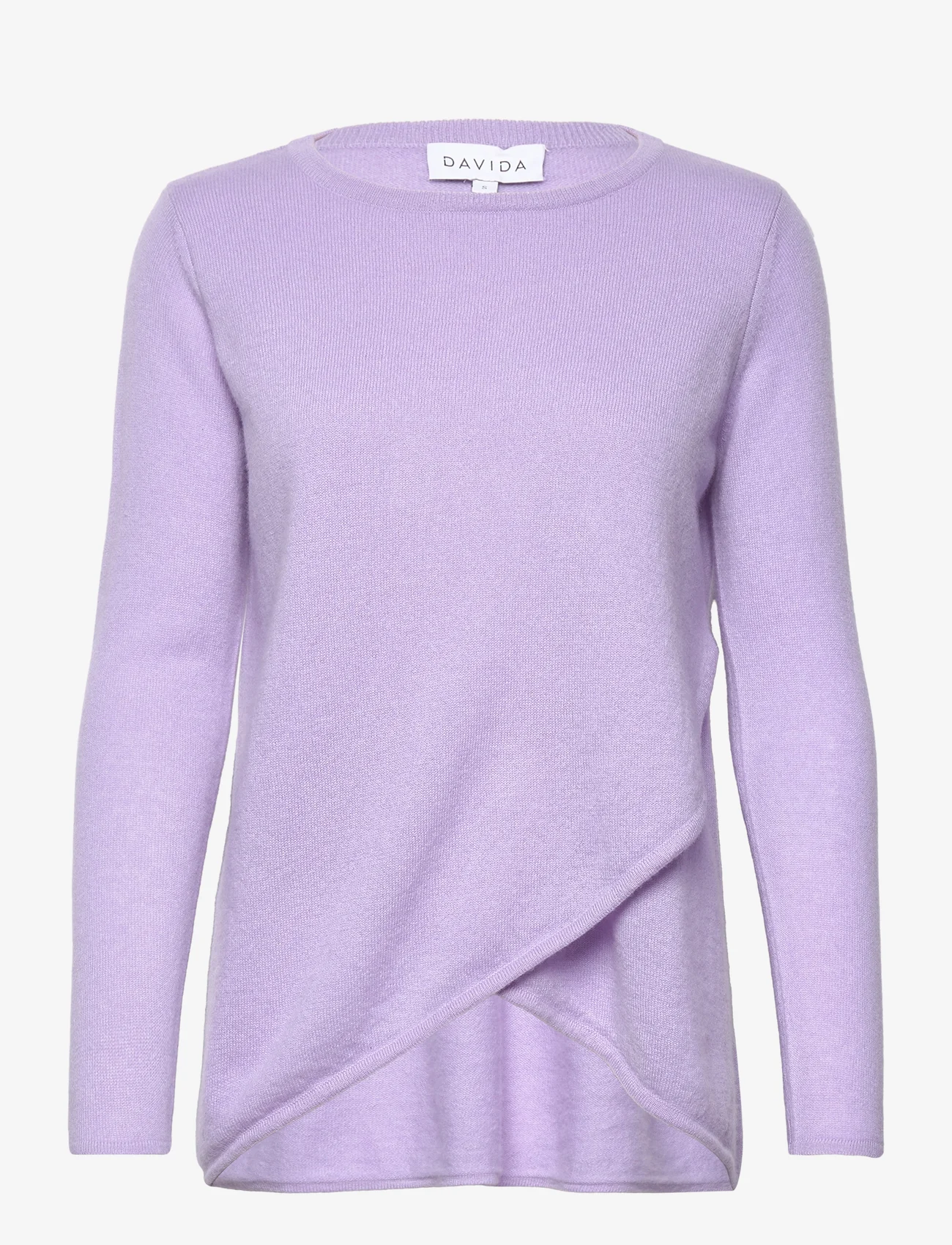 Davida Cashmere - Wrap Front Sweater - lavender - 0