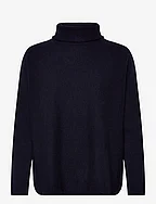 Curved Turtleneck - NAVY