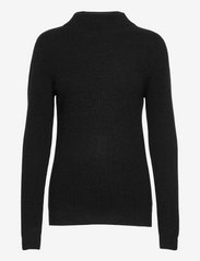 Rib Funnel Neck Sweater - BLACK