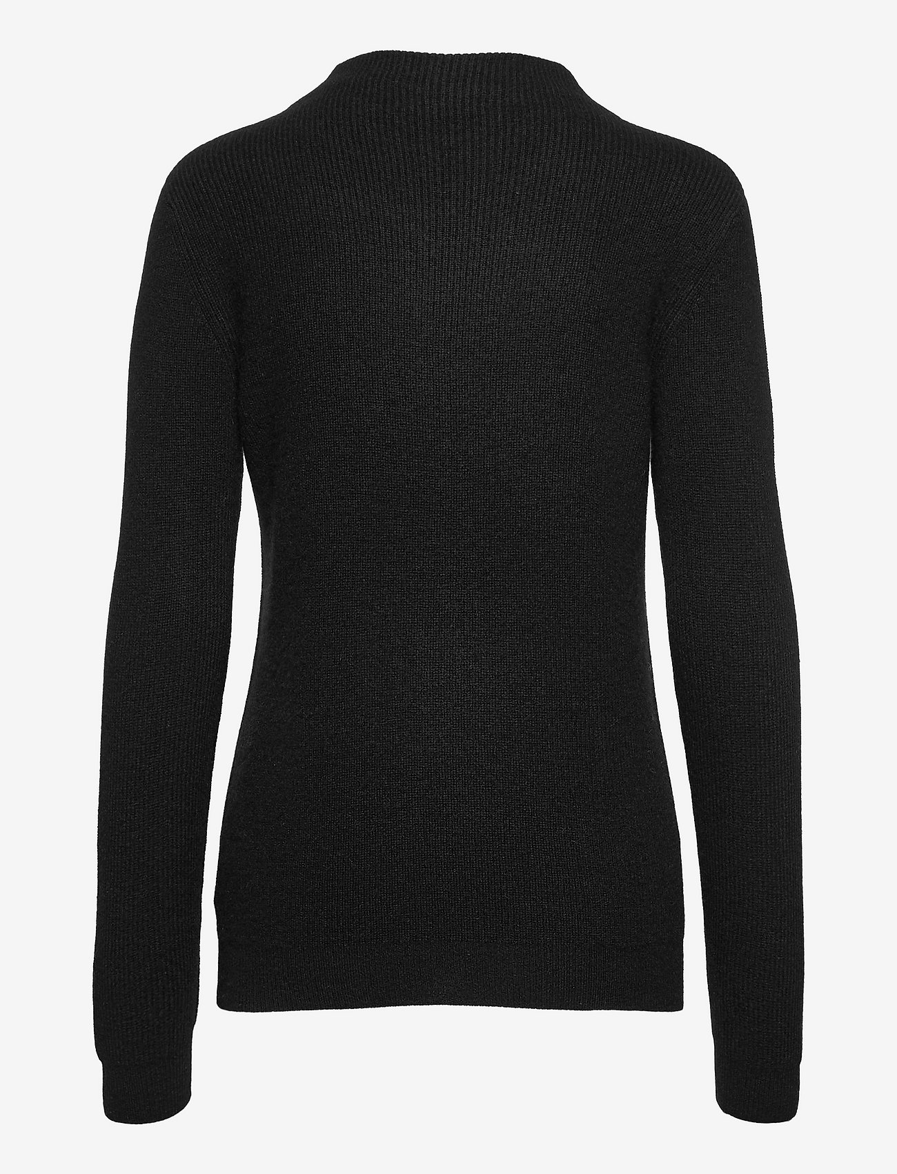 Davida Cashmere - Rib Funnel Neck Sweater - tröjor - black - 1