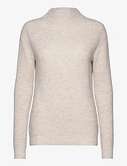 Davida Cashmere - Rib Funnel Neck Sweater - swetry - light beige - 0