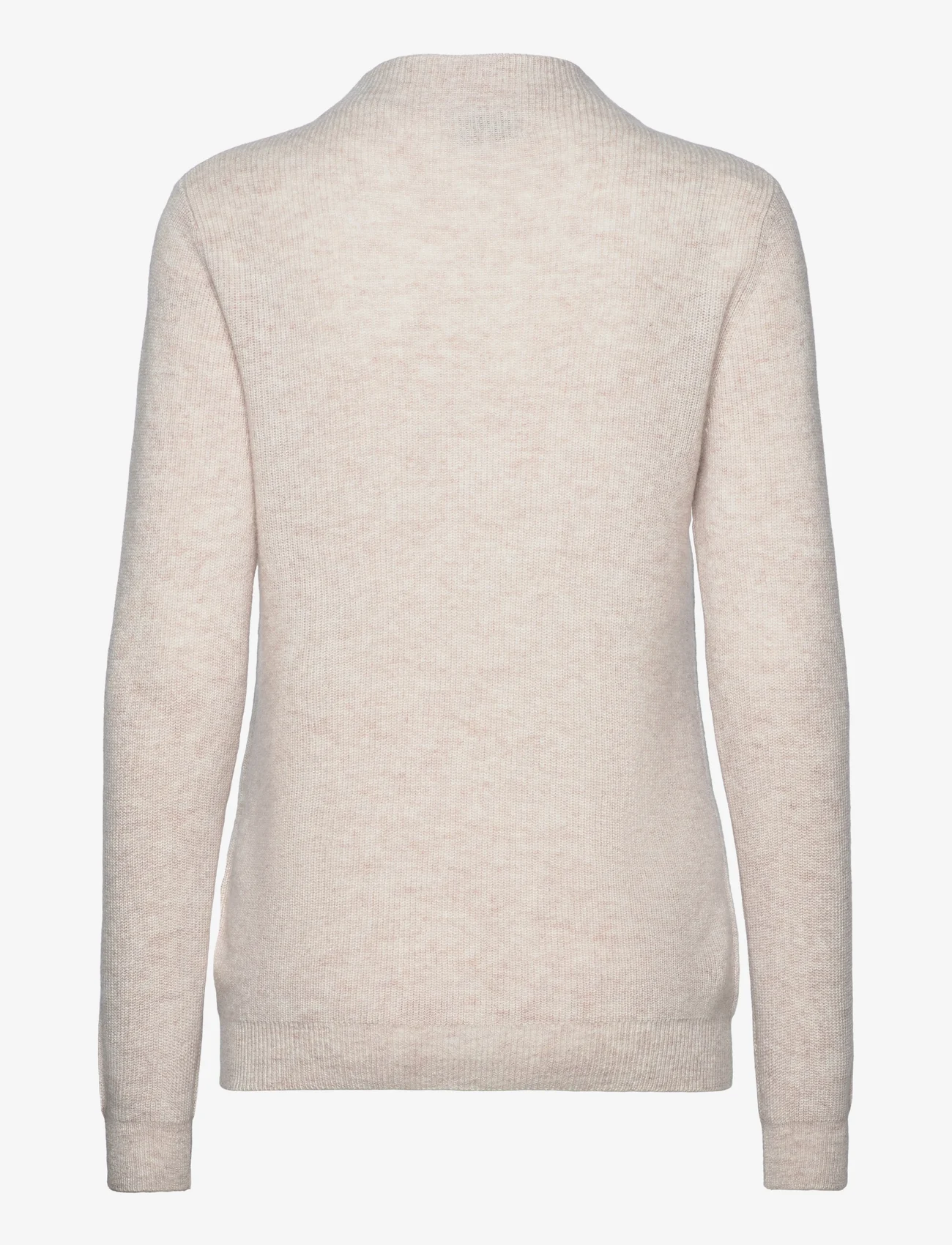 Davida Cashmere - Rib Funnel Neck Sweater - pullover - light beige - 1