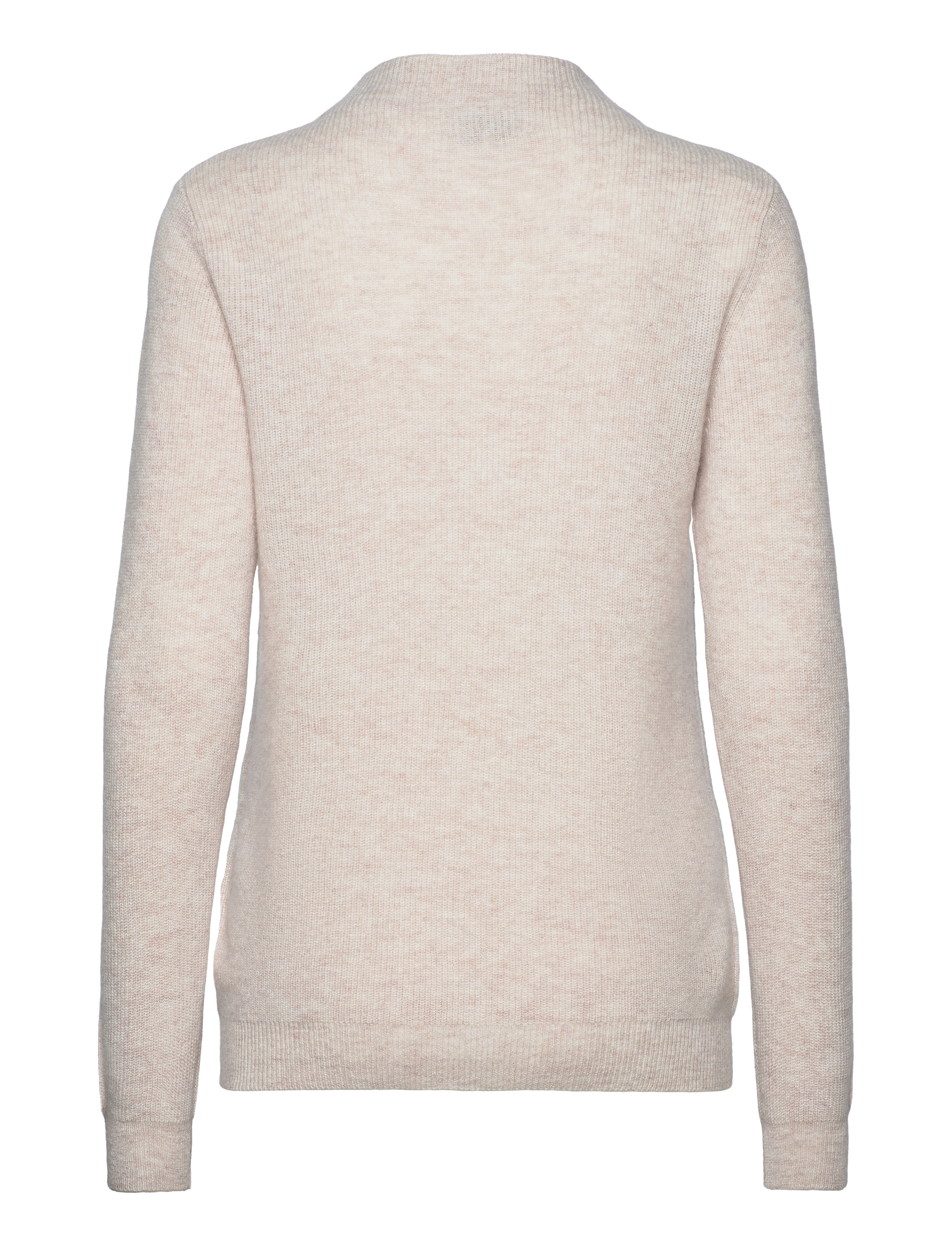 Davida Cashmere - Rib Funnel Neck Sweater - light beige - 1