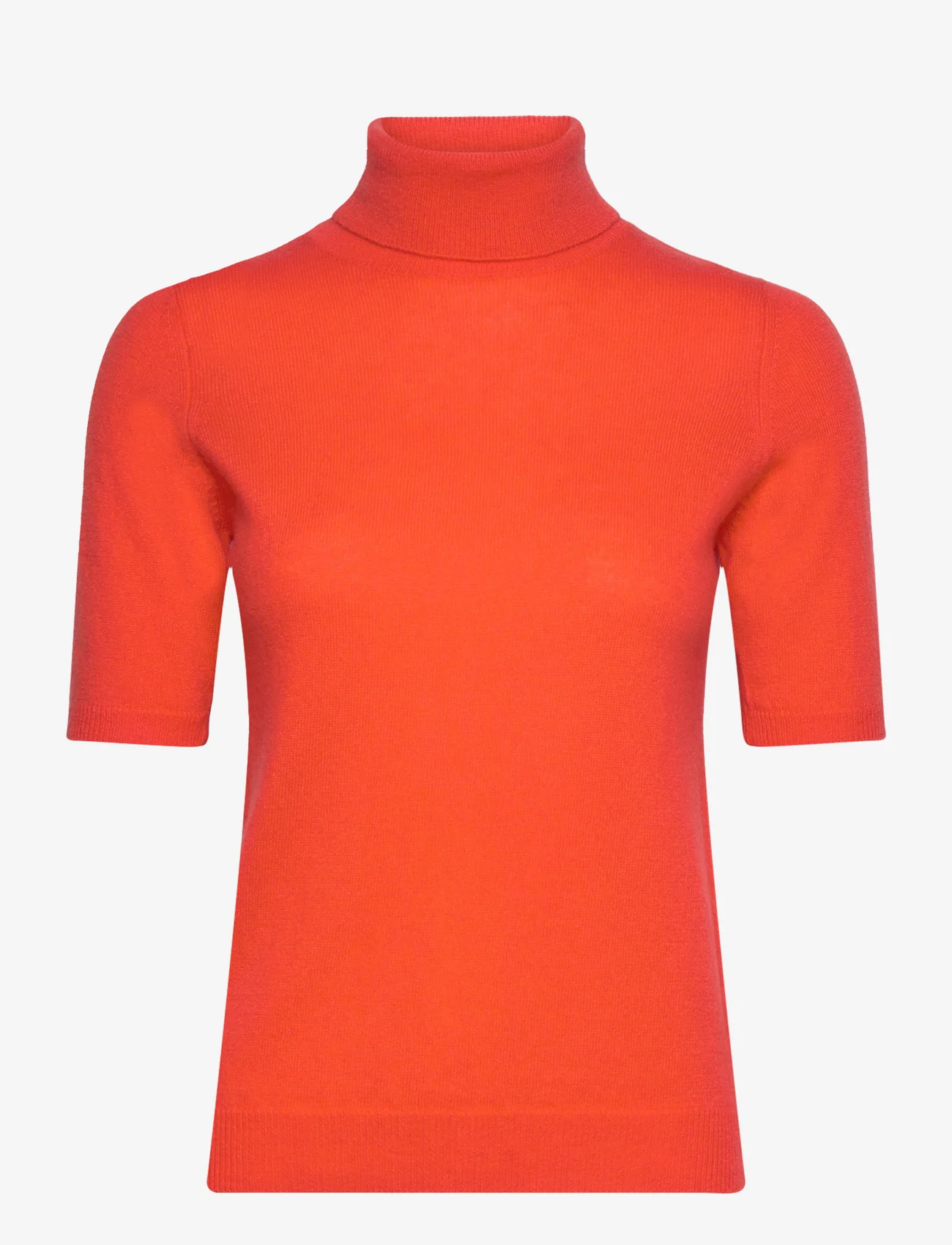 Davida Cashmere - Turtleneck T-shirt - megztiniai su aukšta apykakle - blood orange - 0
