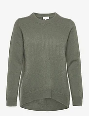Davida Cashmere - Straight O-neck Sweater - jumpers - army green - 0