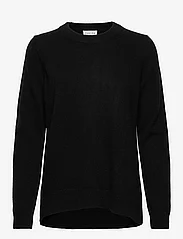Davida Cashmere - Straight O-neck Sweater - trøjer - black - 0