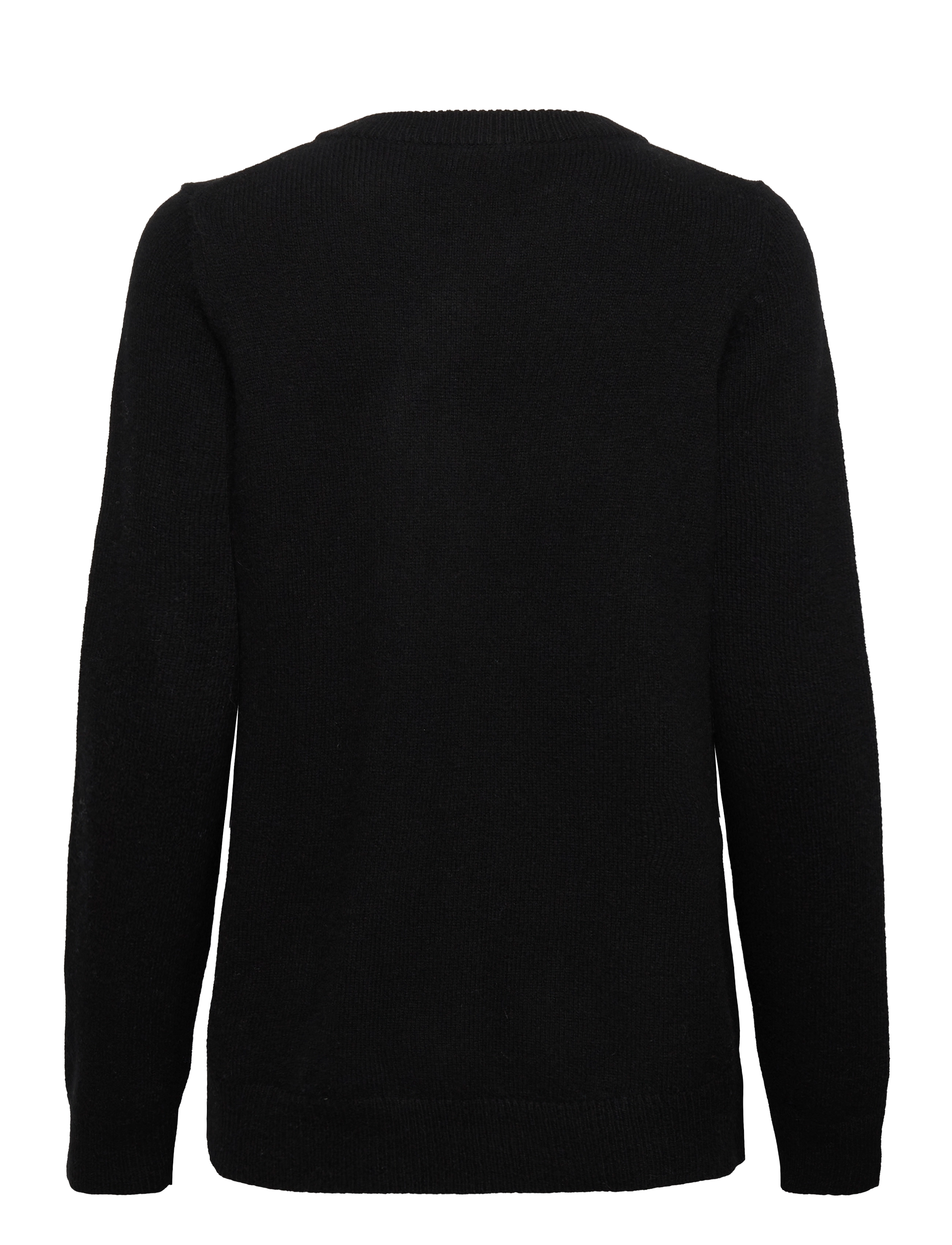 Davida Cashmere - Straight O-neck Sweater - black - 1