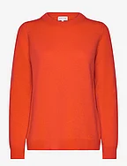 Straight O-neck Sweater - BLOOD ORANGE