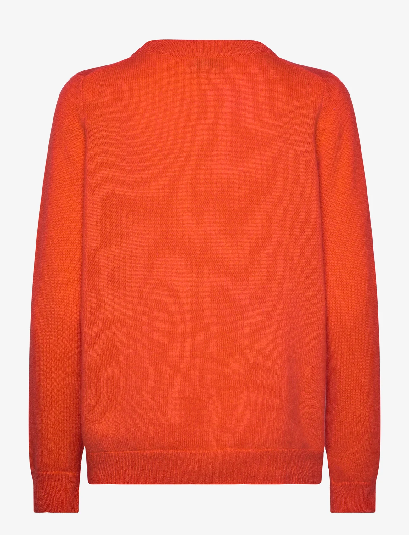 Davida Cashmere - Straight O-neck Sweater - jumpers - blood orange - 1