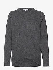 Davida Cashmere - Straight O-neck Sweater - džemperiai - dark grey - 0