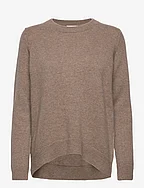 Straight O-neck Sweater - MINK