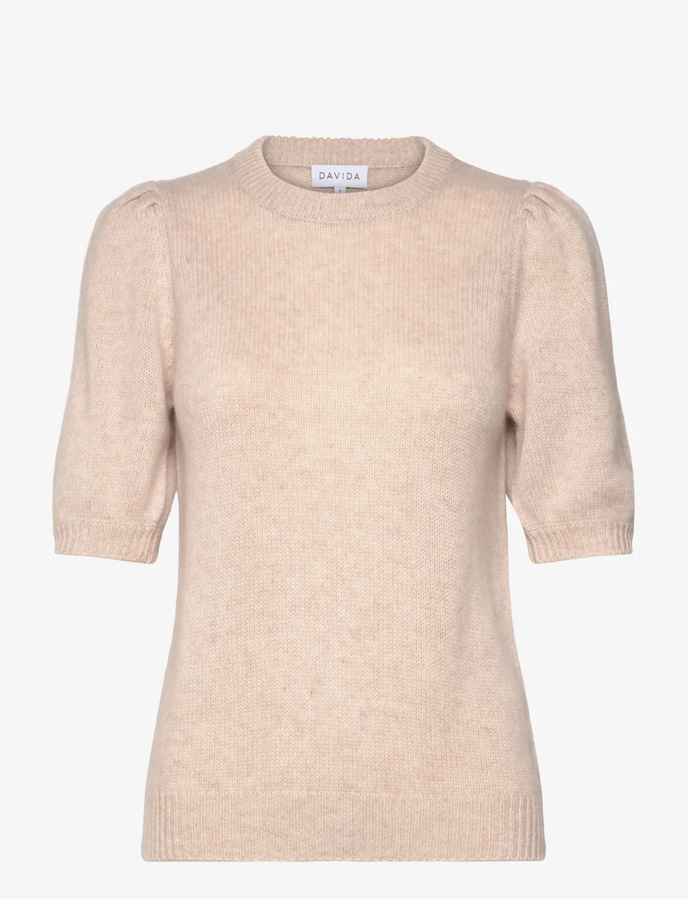 Davida Cashmere - Puff Sleeve T-Shirt - cashmere - light beige - 1