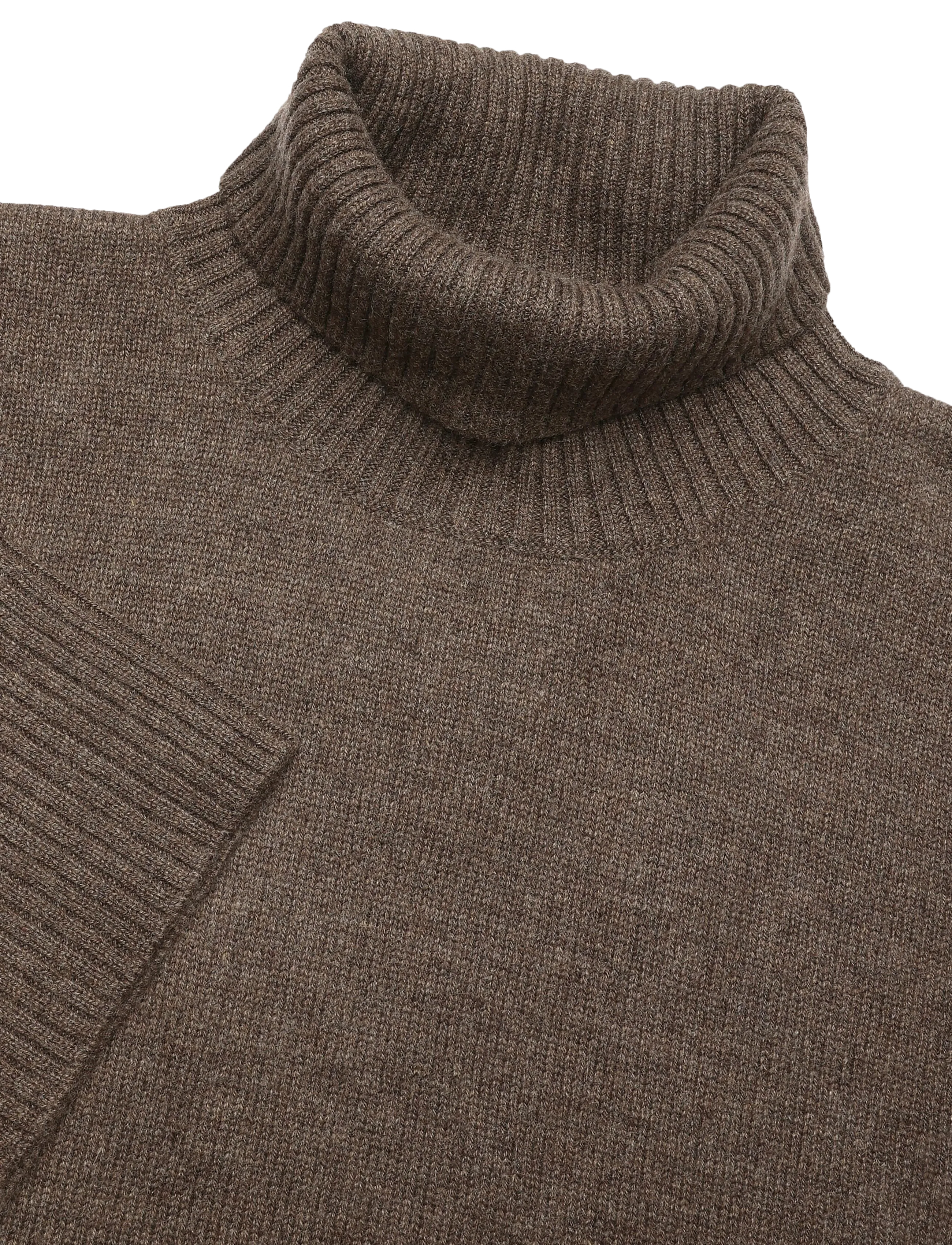 Davida Cashmere - chunky roll neck sweater - cashmere - cacao - 2