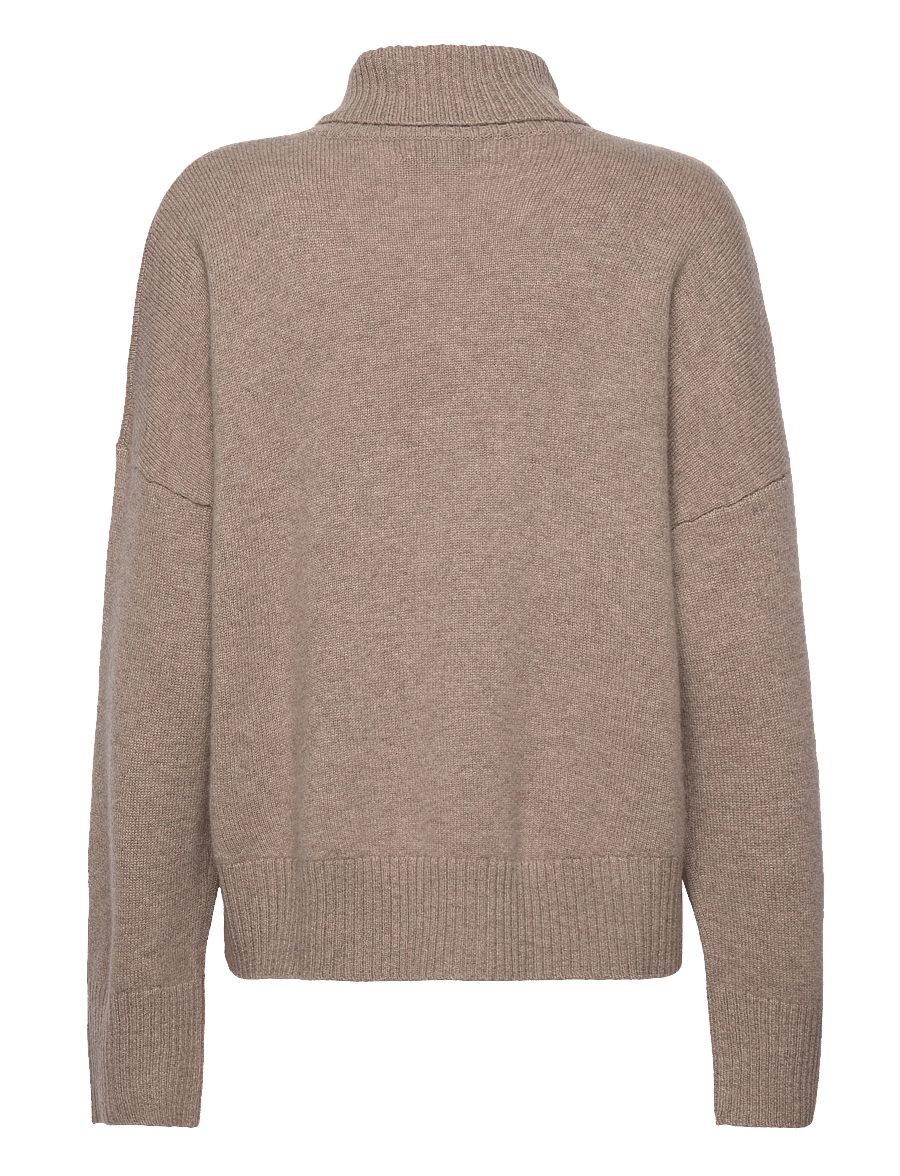 Davida Cashmere - chunky roll neck sweater - cashmere - mink - 1
