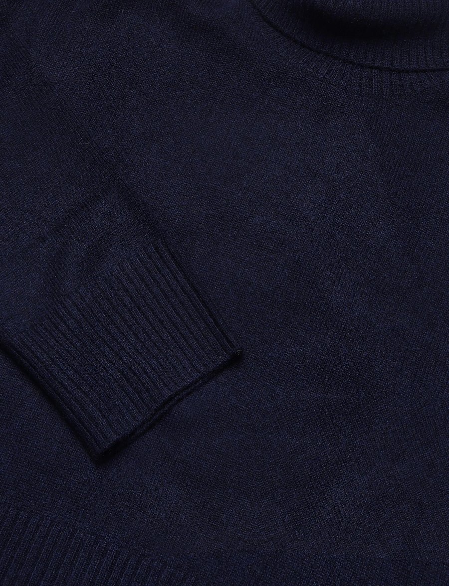 Davida Cashmere - chunky roll neck sweater - kashmir - navy - 2